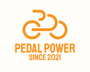 Orange Outline Bike  logo design