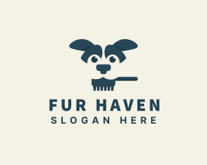 Fur - Dog Grooming Brush logo design