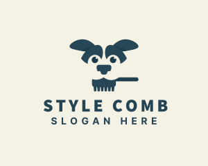 Dog Grooming Brush logo design