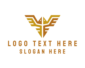 Courier - Tribal Bird Wings logo design