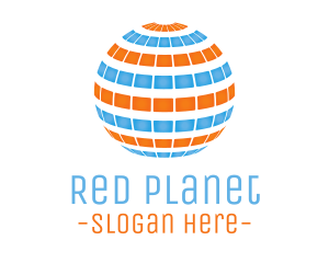 Solar Panel Globe logo design