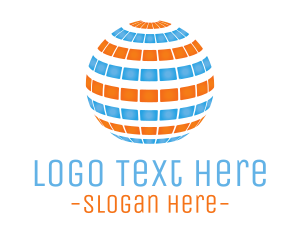 Eco - Solar Panel Globe logo design