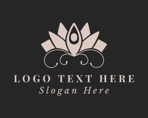 Healthy Lifestyle - Meditation Yoga Flower logo design