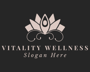 Healthy Lifestyle - Meditation Yoga Flower logo design