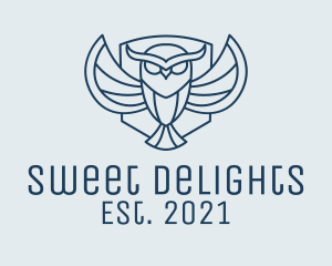 Birdwatch - Blue Owl Outline logo design