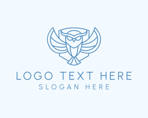 Avian - Blue Owl Outline logo design