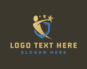 Man - Human Star Shield logo design