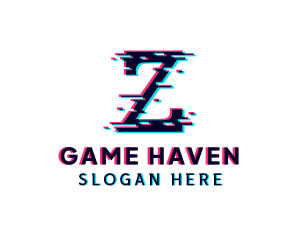 Pixel Glitch Letter Z Logo