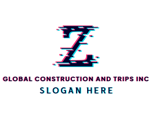 Pixel Glitch Letter Z Logo