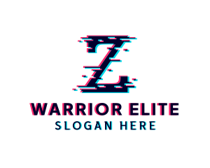 Pixel Glitch Letter Z Logo