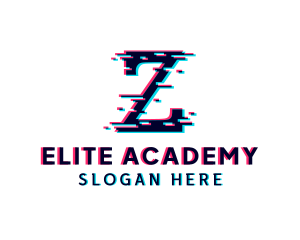 Letter Z - Pixel Glitch Letter Z logo design