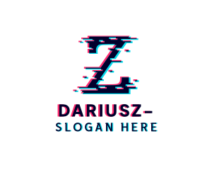 Esport - Pixel Glitch Letter Z logo design