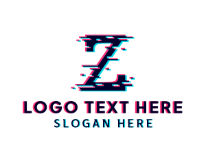 Letter Z - Pixel Glitch Letter Z logo design