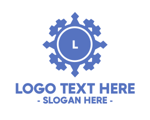 Local - Geometric Blue Emblem logo design