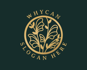 Gold Floral Foliage Logo