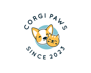 Corgi Dog Kitten Pet logo design