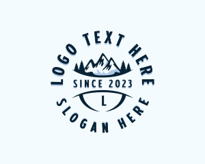 Hiker - Forest Mountain Summit logo design