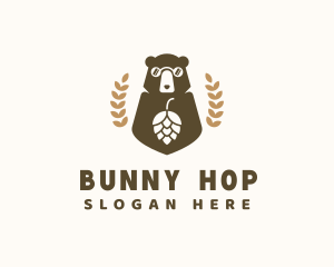 Bear Beer Hops logo design