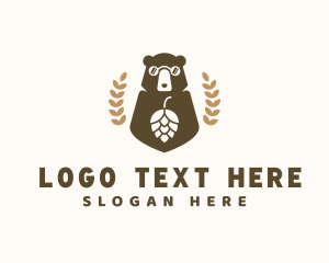 Beer - Bear Beer Hops logo design