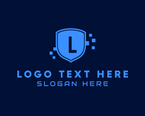 Communication - Tech Shield Data logo design
