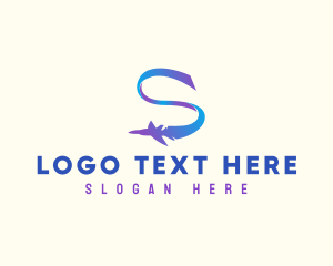 Logistics - Flying Aircraft Letter S logo design