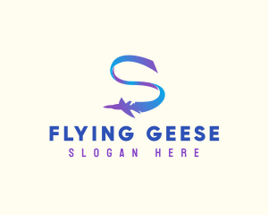 Flying Aircraft Letter S logo design