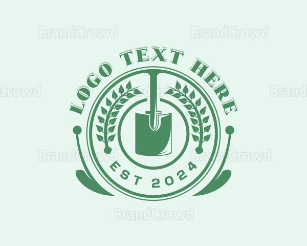 Shovel Landscaper Gardening Logo