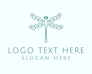 Green - Spiral Wings Dragonfly logo design