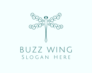 Spiral Wings Dragonfly logo design