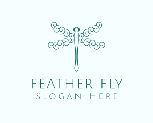 Spiral Wings Dragonfly logo design