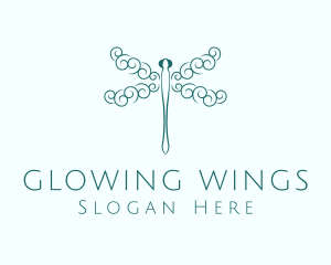 Spiral Wings Dragonfly logo design