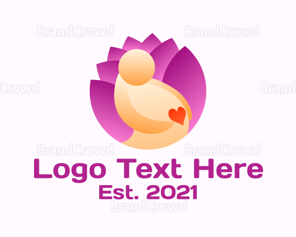 Mother Pregnancy Flower Logo