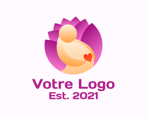 Care - Mother Pregnancy Flower logo design