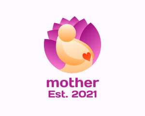 Mother Pregnancy Flower logo design
