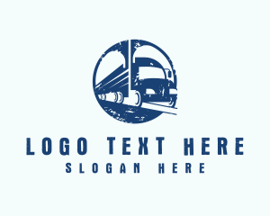 Trailer Truck - Truck Transport Logistics logo design