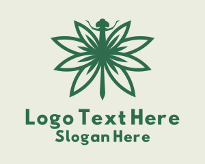 Green Cannabis Dragonfly Logo