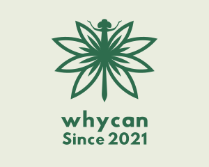 Green Cannabis Dragonfly logo design
