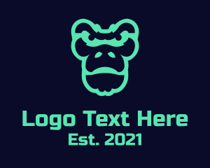 Angry - Green Gorilla Gaming logo design