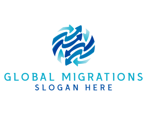 Immigration - Arrow Globe Exchange logo design