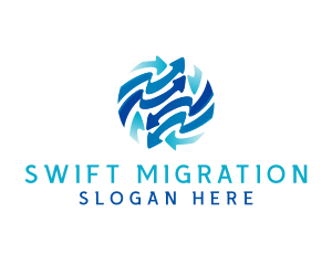 Migration - Arrow Globe Exchange logo design