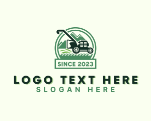 Grass Yard Lawn Mower logo design