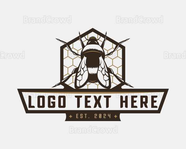 Honeycomb Bee Insect Logo