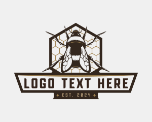 Honeycomb Bee Insect Logo