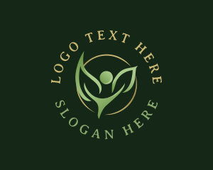 Vegan - Natural Wellness Leaf logo design