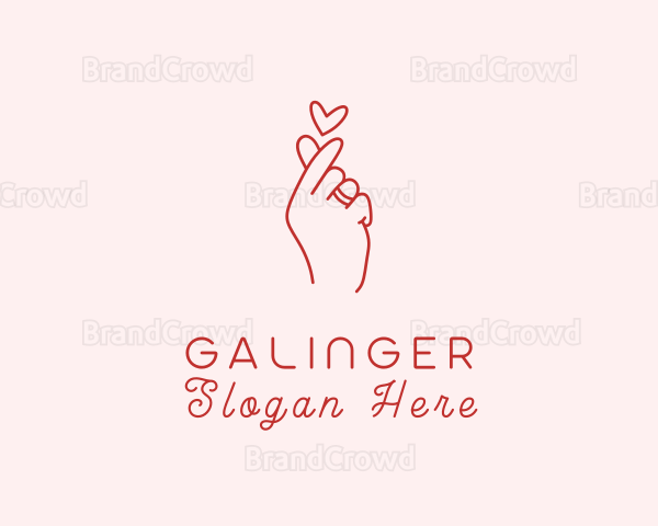 Hand Heart Romance Logo