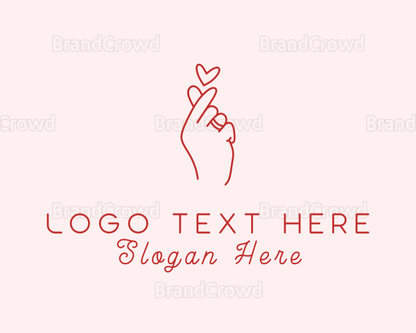 Hand Heart Romance Logo