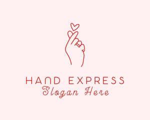 Sign Language - Hand Heart Romance logo design