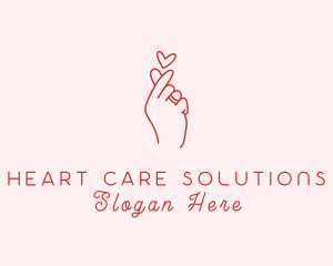 Hand Heart Romance logo design