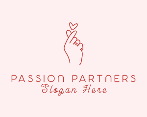 Hand Heart Romance logo design