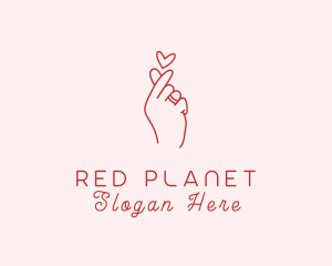 Hand Heart Romance logo design